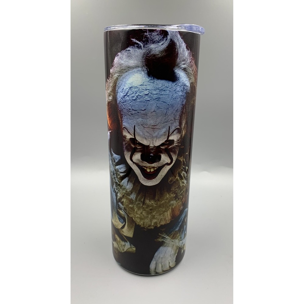 PENNYWISE Cold/Hot Metal Tumbler (20oz) With Straw‎ "IT" Horror Movie